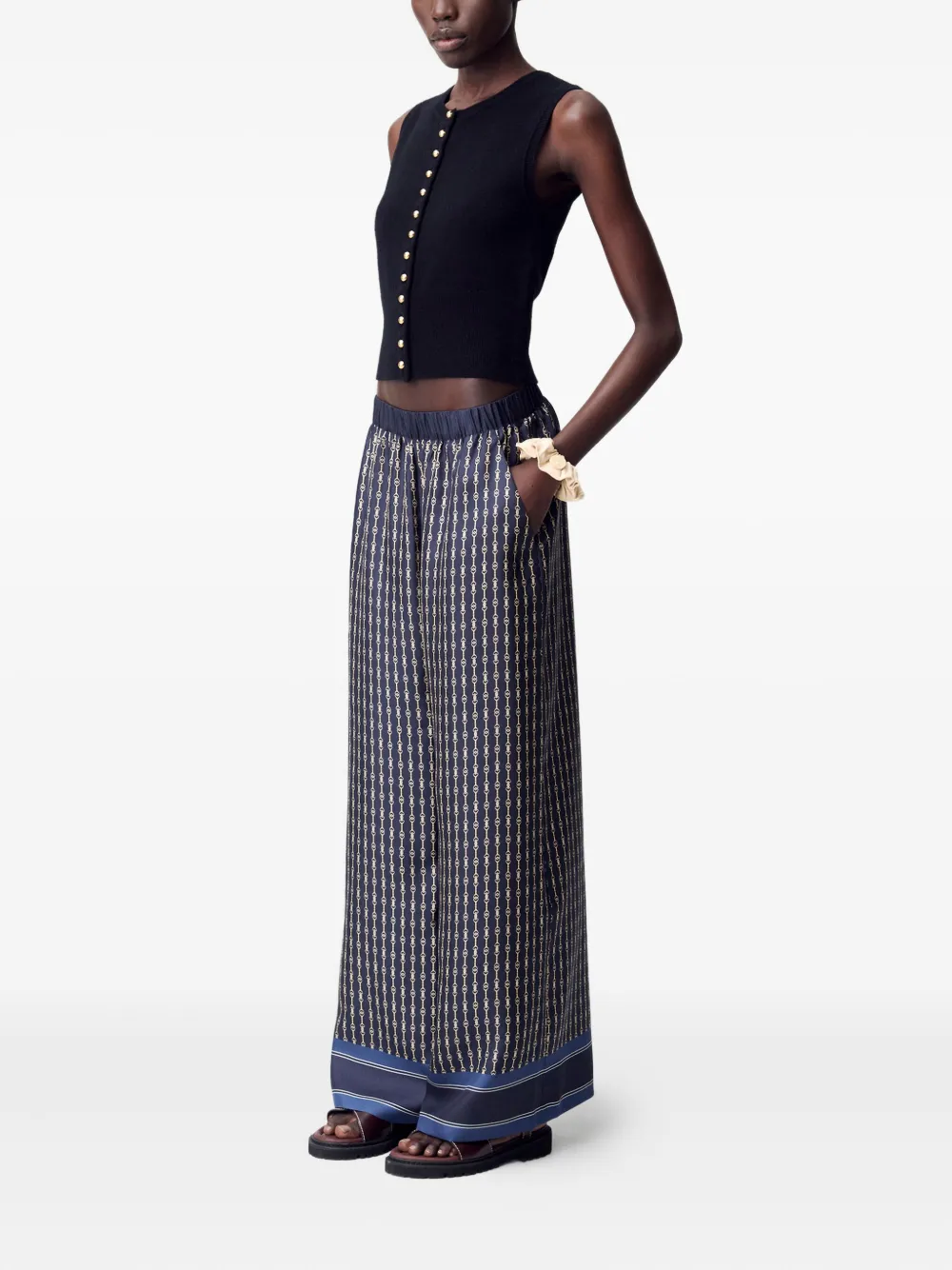 Claudie Pierlot Broek met Horsebit-patroon Blauw