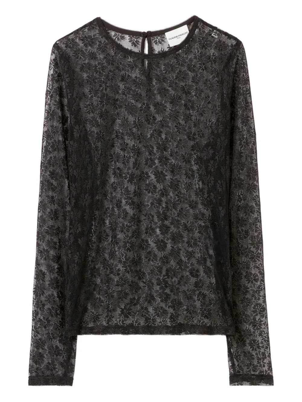 Claudie Pierlot floral-lace long-sleeve top - Nero