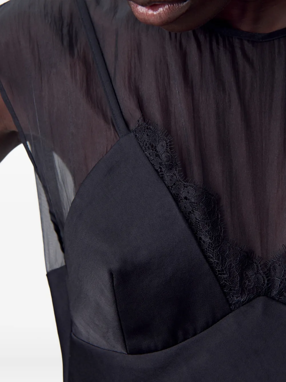 Claudie Pierlot Jurk met kanten vlak Zwart