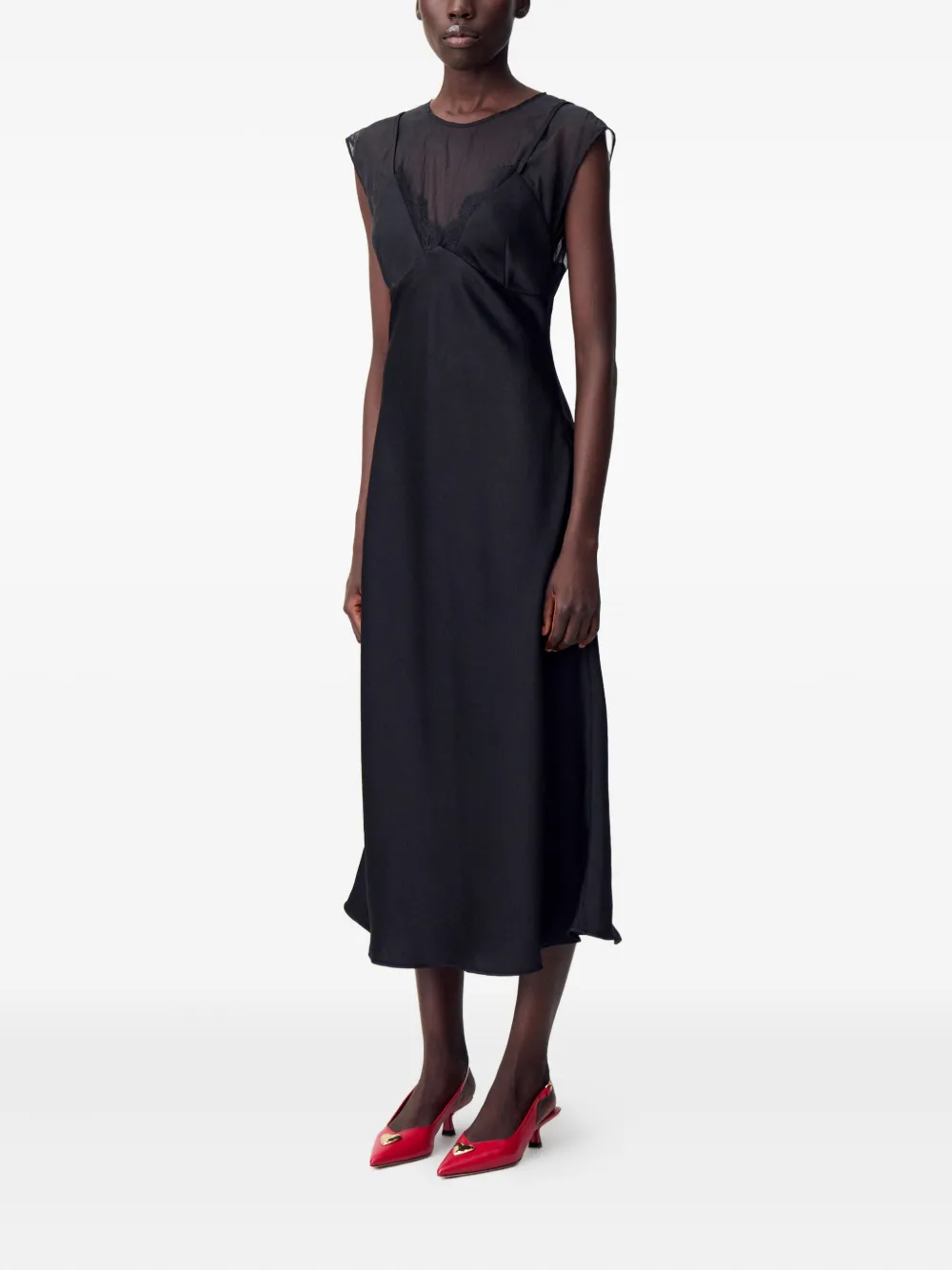 Claudie Pierlot Jurk met kanten vlak Zwart