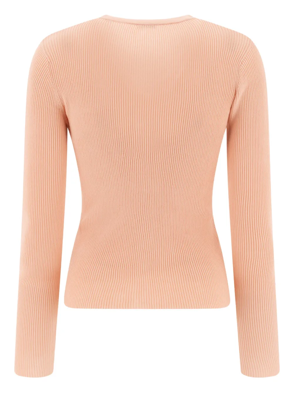 Aspesi V-neck Cotton Cardigan Ribbed Texture In Pink