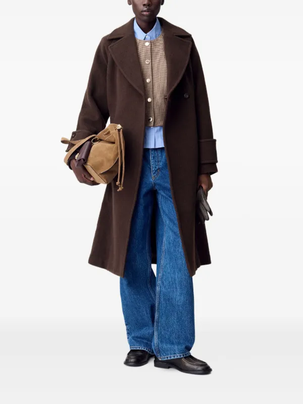 Claudie Pierlot Doppelreihiger Mantel Mit Gürtel Braun FARFETCH AT