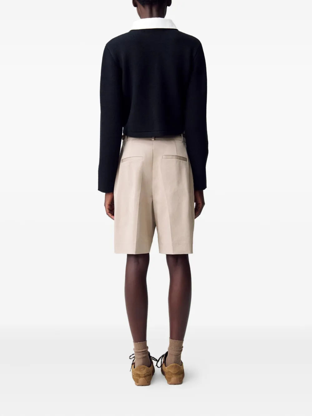 Claudie Pierlot Cropped vest met kraag Zwart