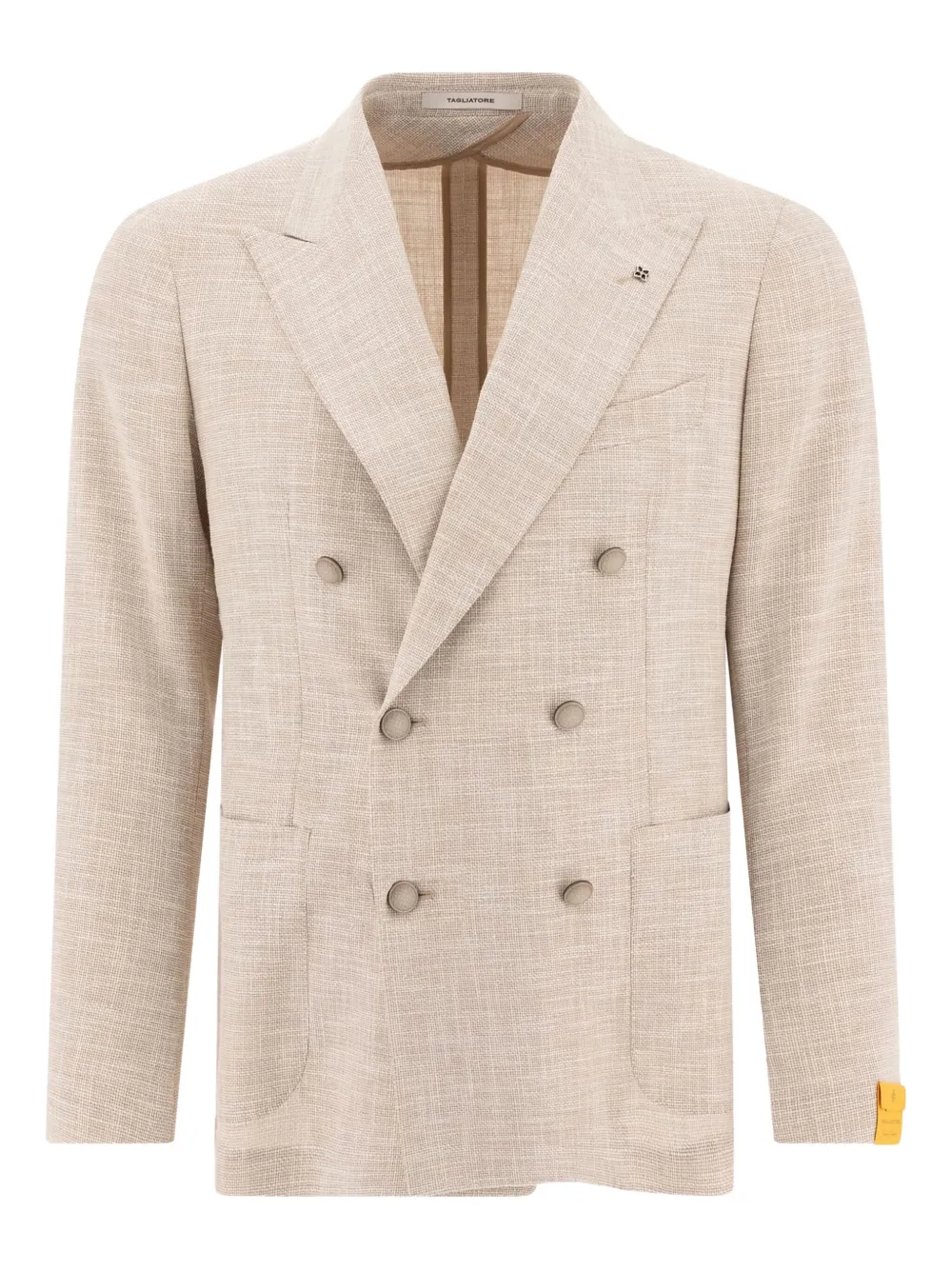 Tagliatore double-breasted textured blazer Beige