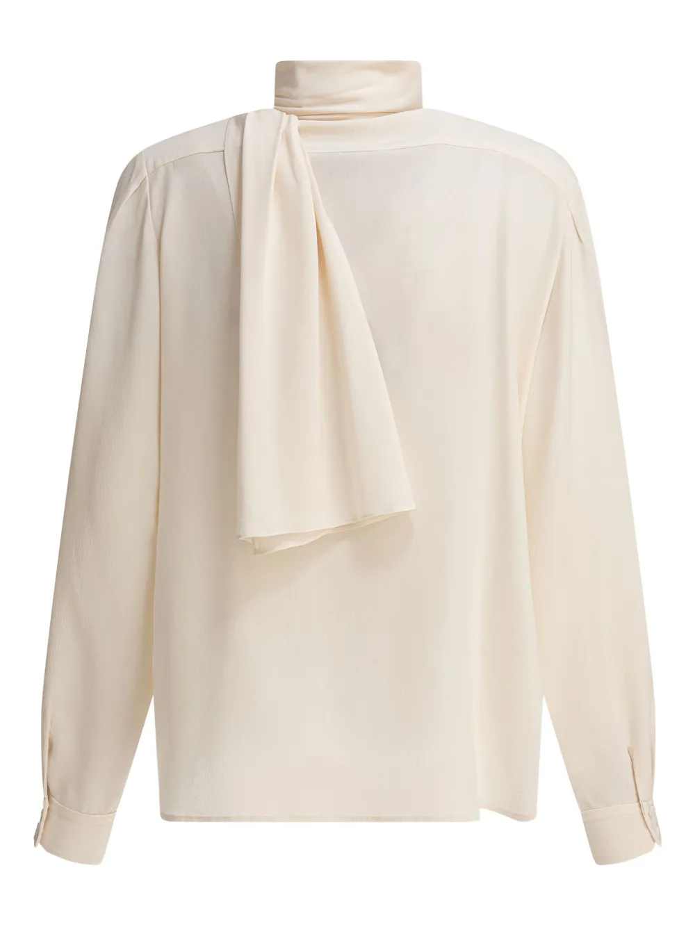 Prada scarf-collar silk shirt - Beige