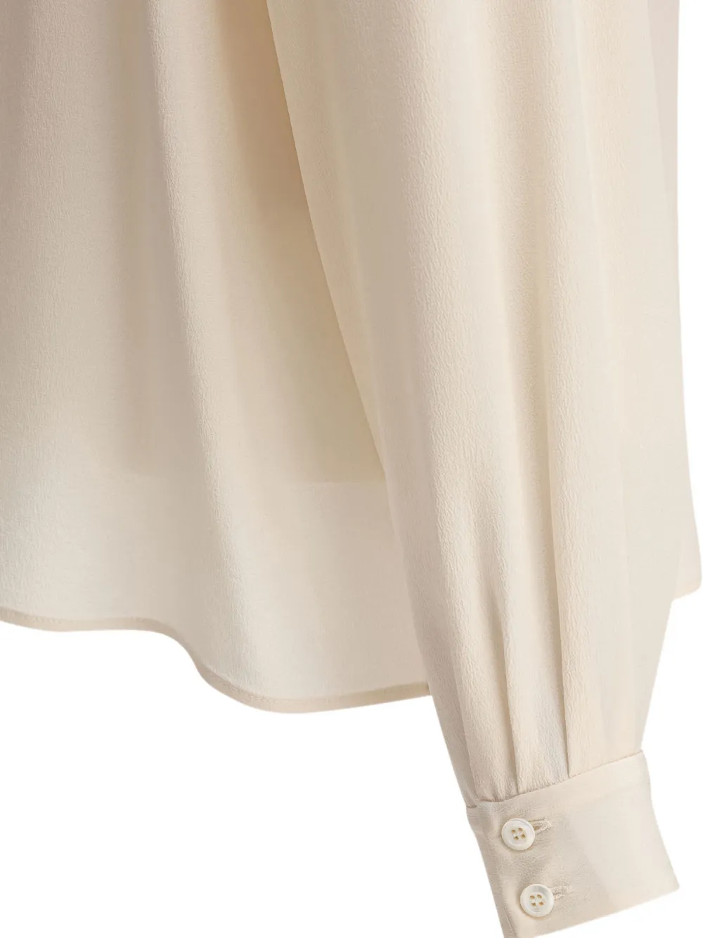 Prada scarf-collar silk shirt Beige
