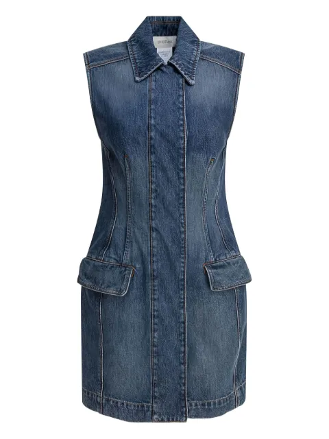 Max Mara denim collared sleeveless mini dress