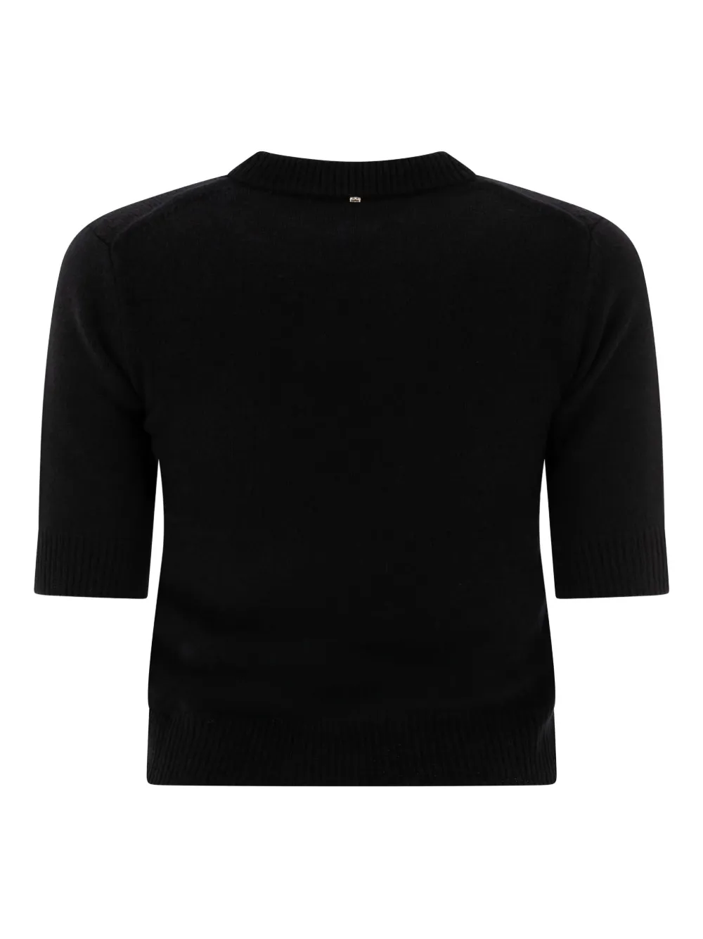 Max Mara No Drama Short-sleeve Sweater In Black