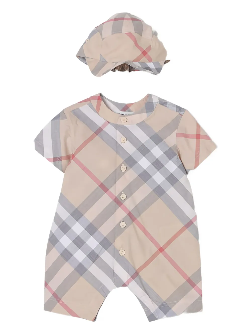 Burberry Kids check-pattern jumpsuit Beige