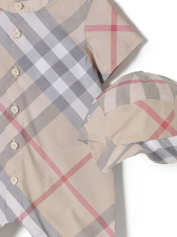 Burberry Kids check-pattern Jumpsuit | Neutrals | FARFETCH HK