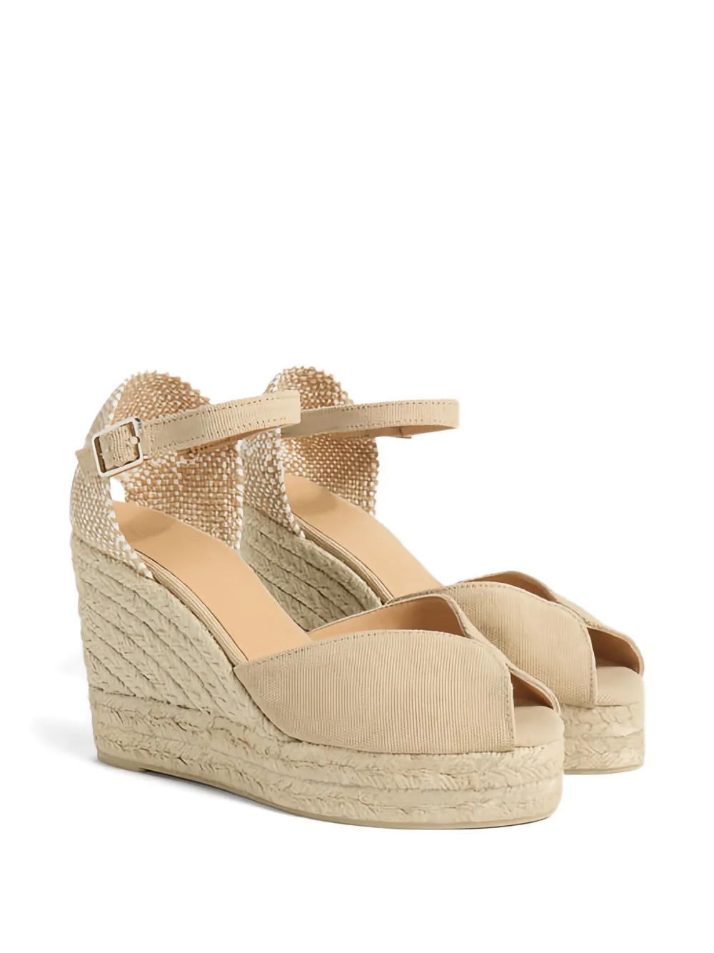 Castañer 110mm peep-toe wedge espadrilles Neutrals