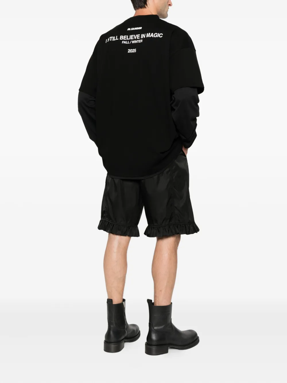 Jil Sander layered cotton t-shirt Zwart