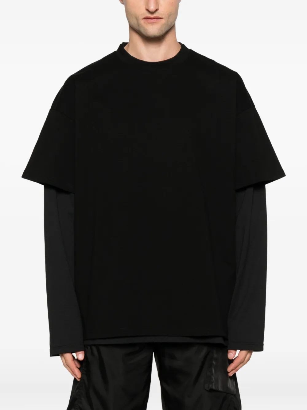 Jil Sander layered cotton t-shirt Zwart