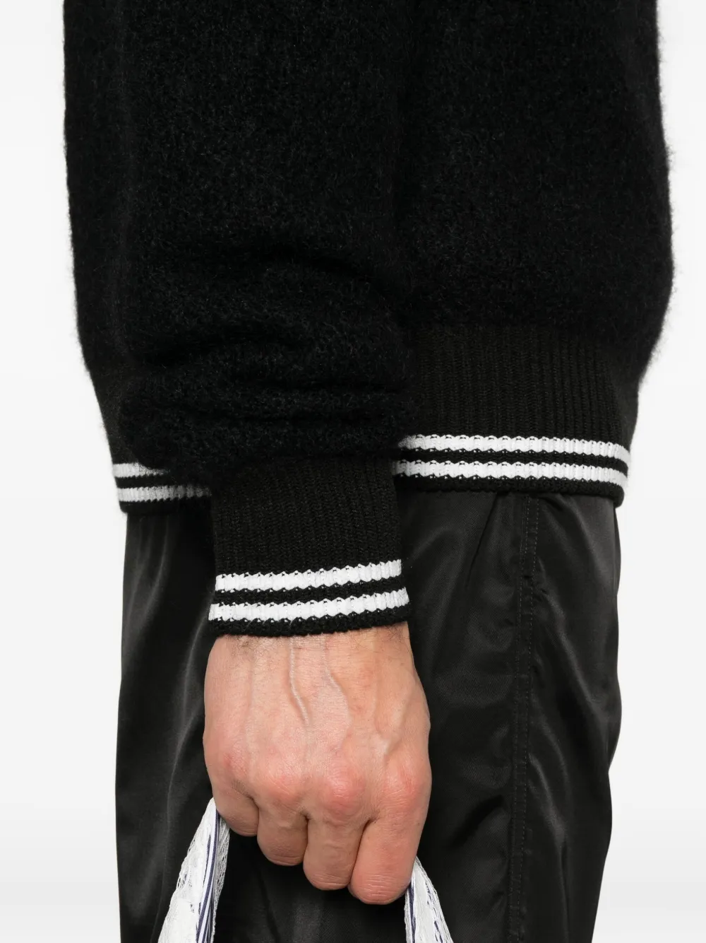 Jil Sander mohair wool sweater Zwart