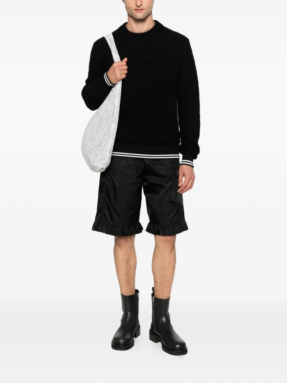 Jil Sander mohair wool sweater Zwart