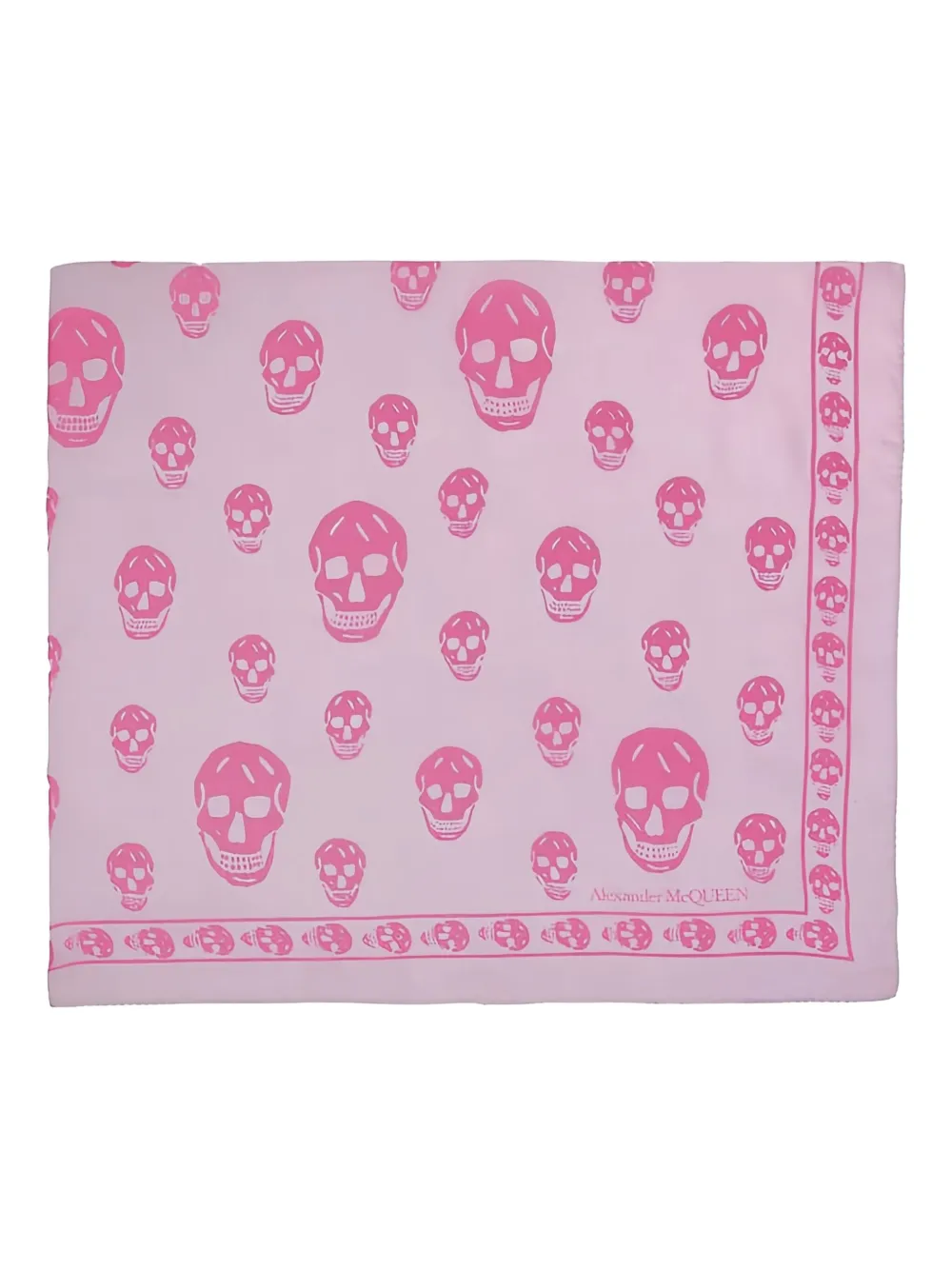Alexander Mcqueen Skull-print Silk Scarf In Pink
