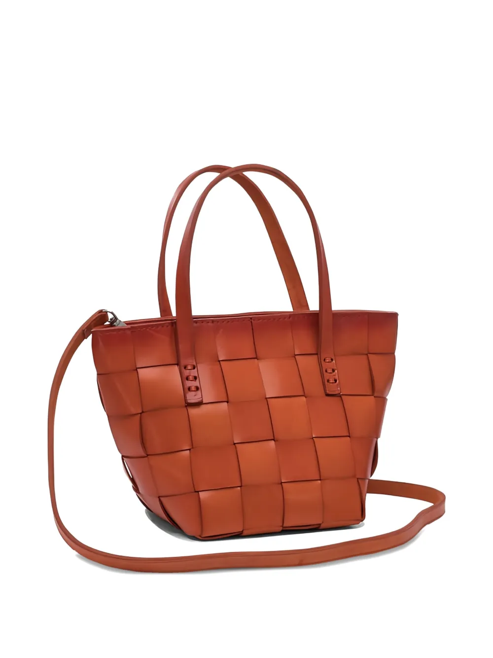 Dragon Diffusion Mini Japan Woven-leather Tote Bag In Orange