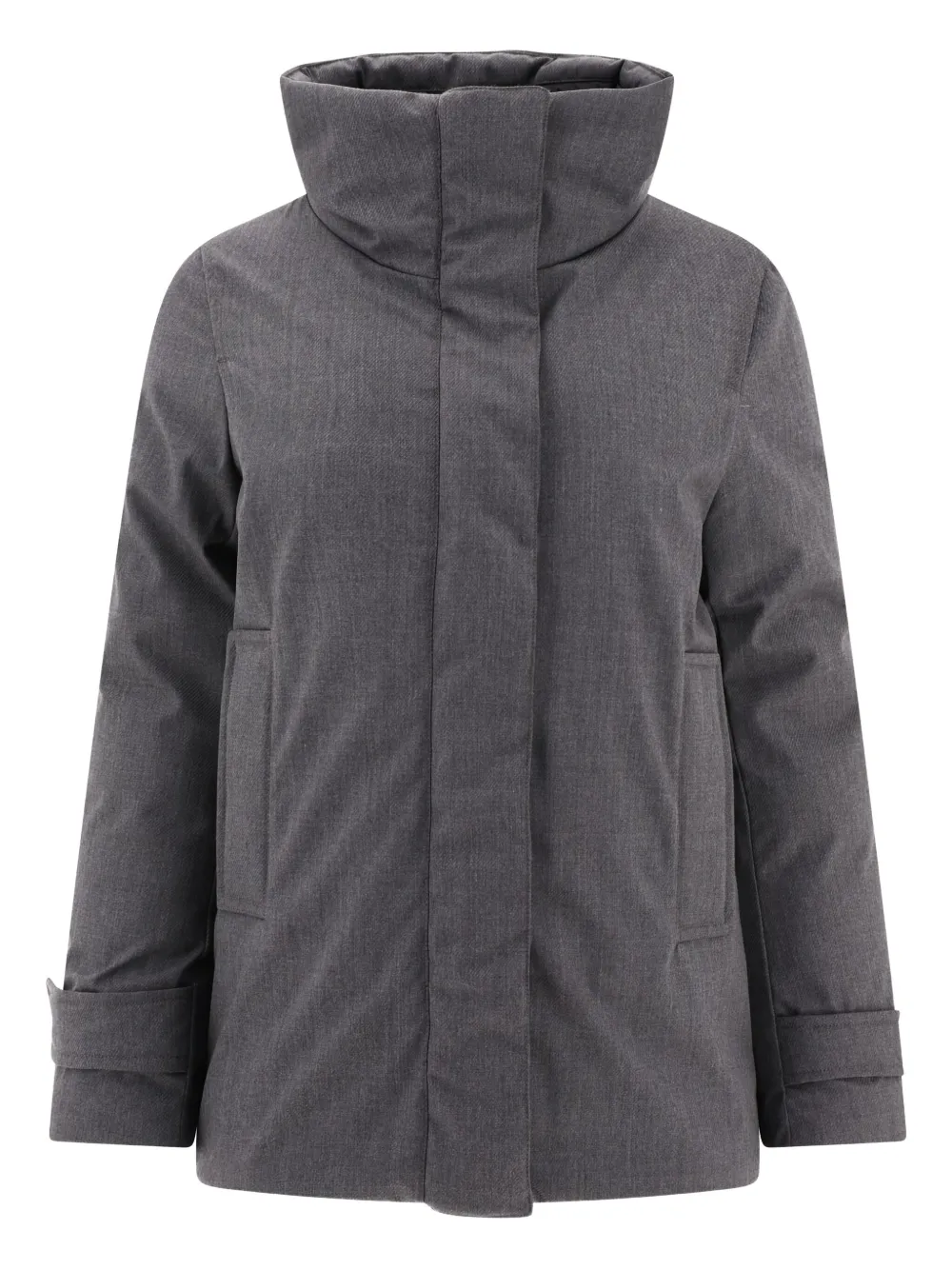 Aspesi High-collar Jacket In Gray