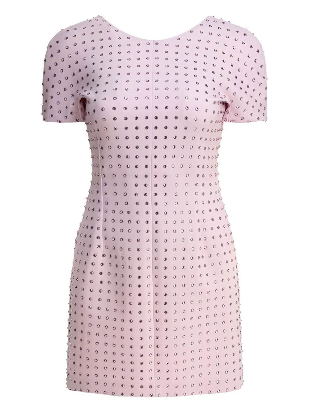Max Mara crystal-embellished short-sleeved mini dress - ピンク Max Mara crystal-embellished short-sleeved mini dress - ピンク