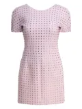 Max Mara crystal-embellished short-sleeved mini dress - Pink
