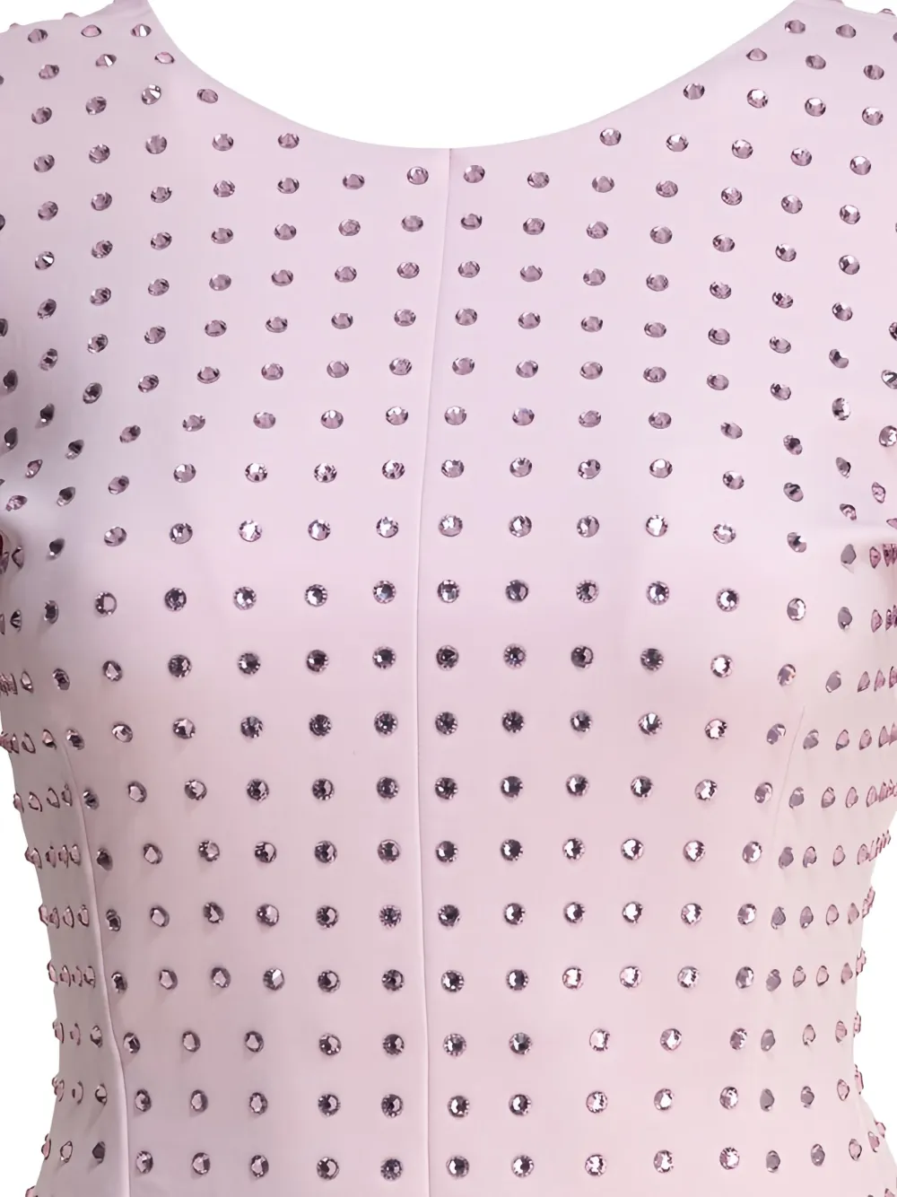 Max Mara Crystal-embellished Short-sleeved Mini Dress In Pink