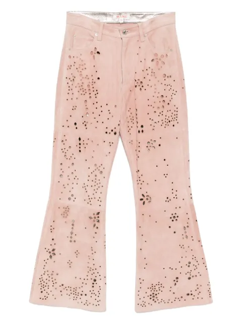 MASU Galaxy-cut Leather Flare pants 
