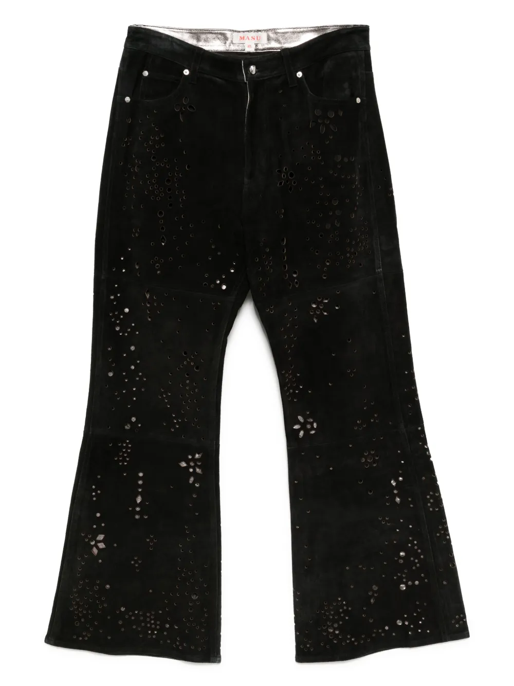 MASU Galaxy-cut Leather Flare pants - ブラック MASU Galaxy-cut Leather Flare pants - ブラック