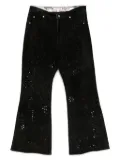 MASU Galaxy-cut Leather Flare pants - Black