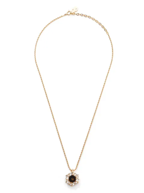 Christian Dior Pre-Owned قلادة بشعار الماركة CD وبزينة حجر الراين من عقد الثمانينيات-التسعينيات