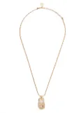 Christian Dior Pre-Owned 1980-1990s CD logo rhinestone necklace - Gold