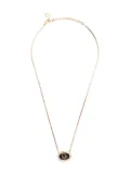 Christian Dior Pre-Owned 1980-1990s CD logo rhinestone necklace - Black