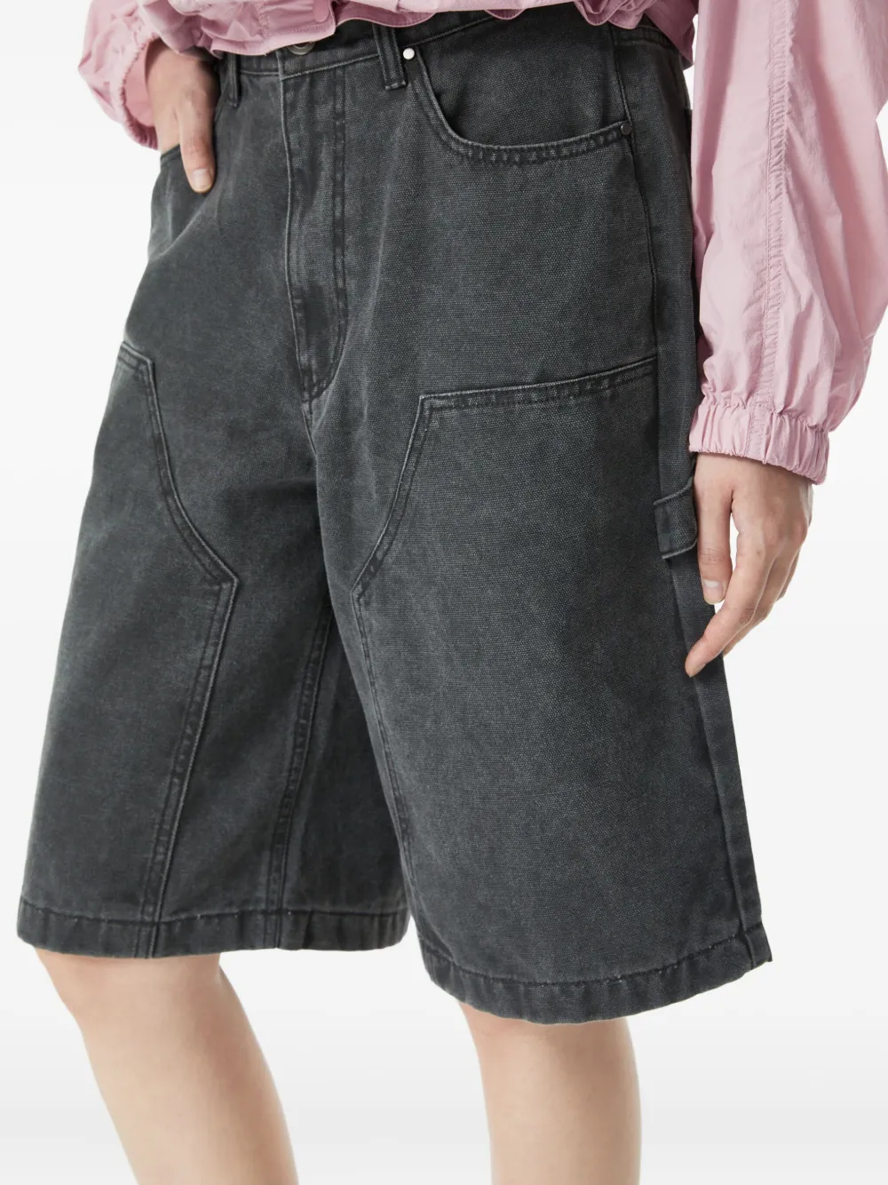 TOMBOY Shorts denim con tasche utility - Nero