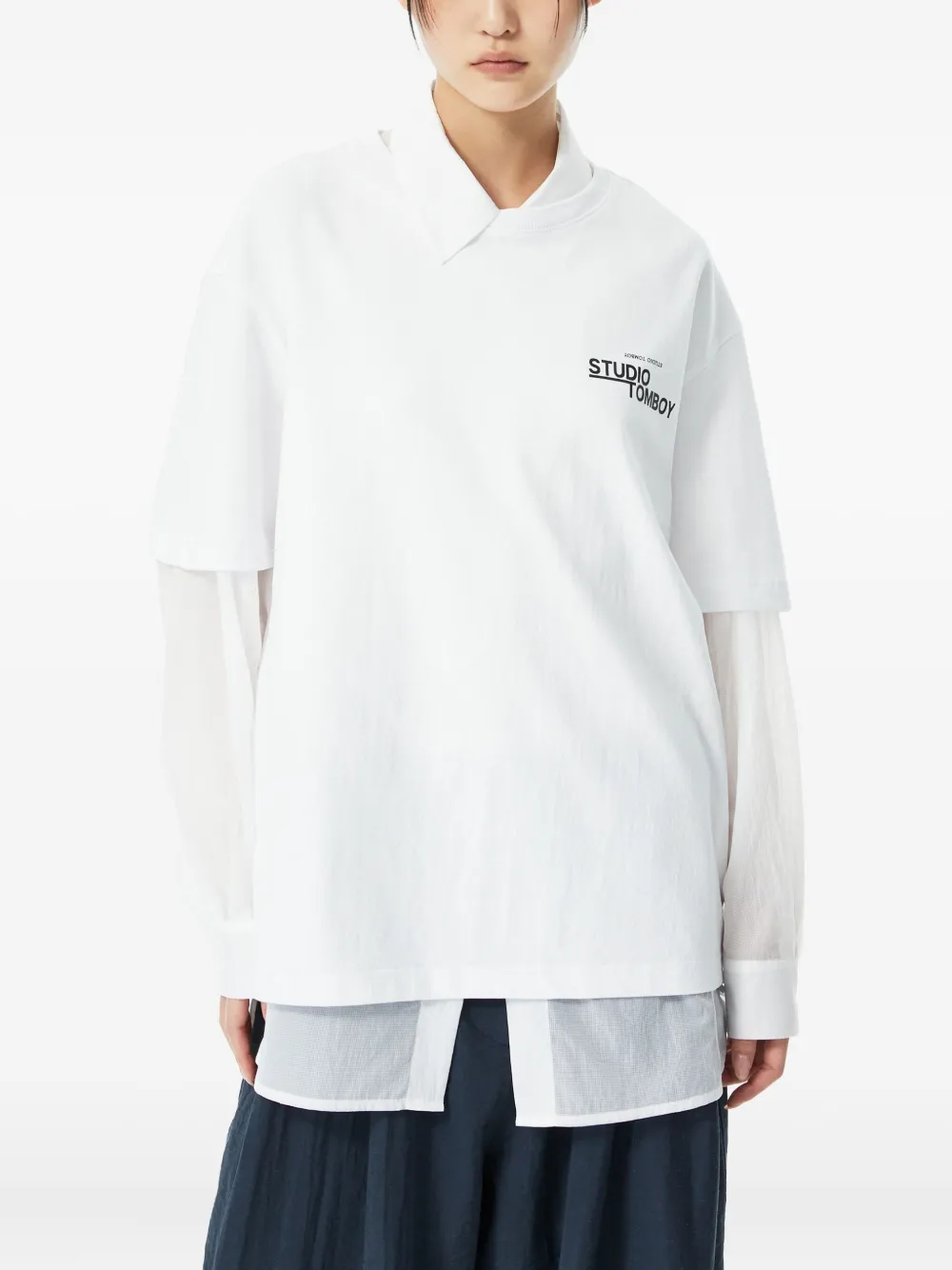 STUDIO TOMBOY T-shirt met logoprint Wit
