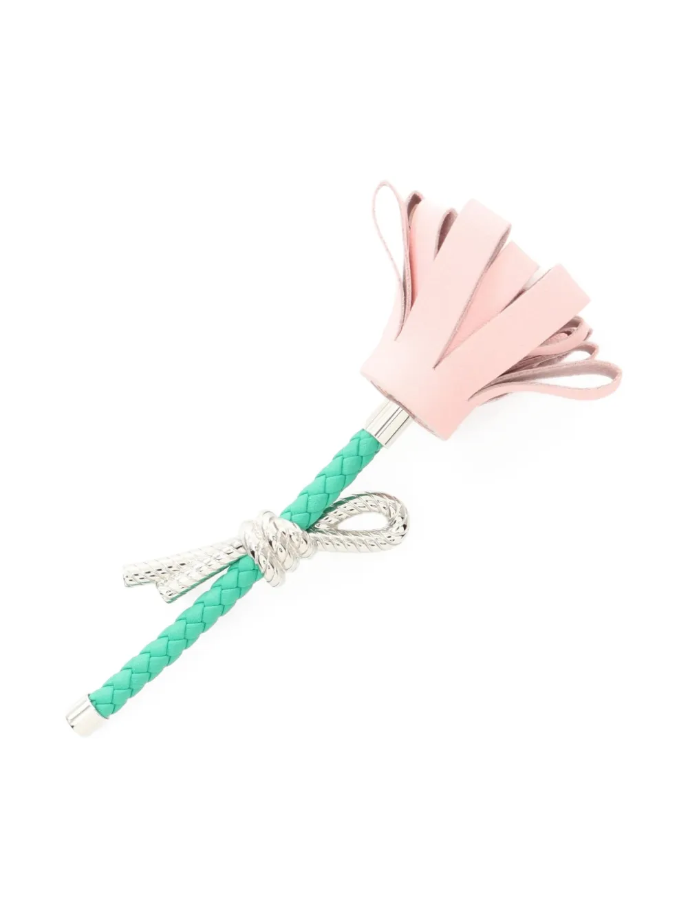 Hermès Pre-Owned 2020s Fleur braided leather brooch | Silver | Image 1