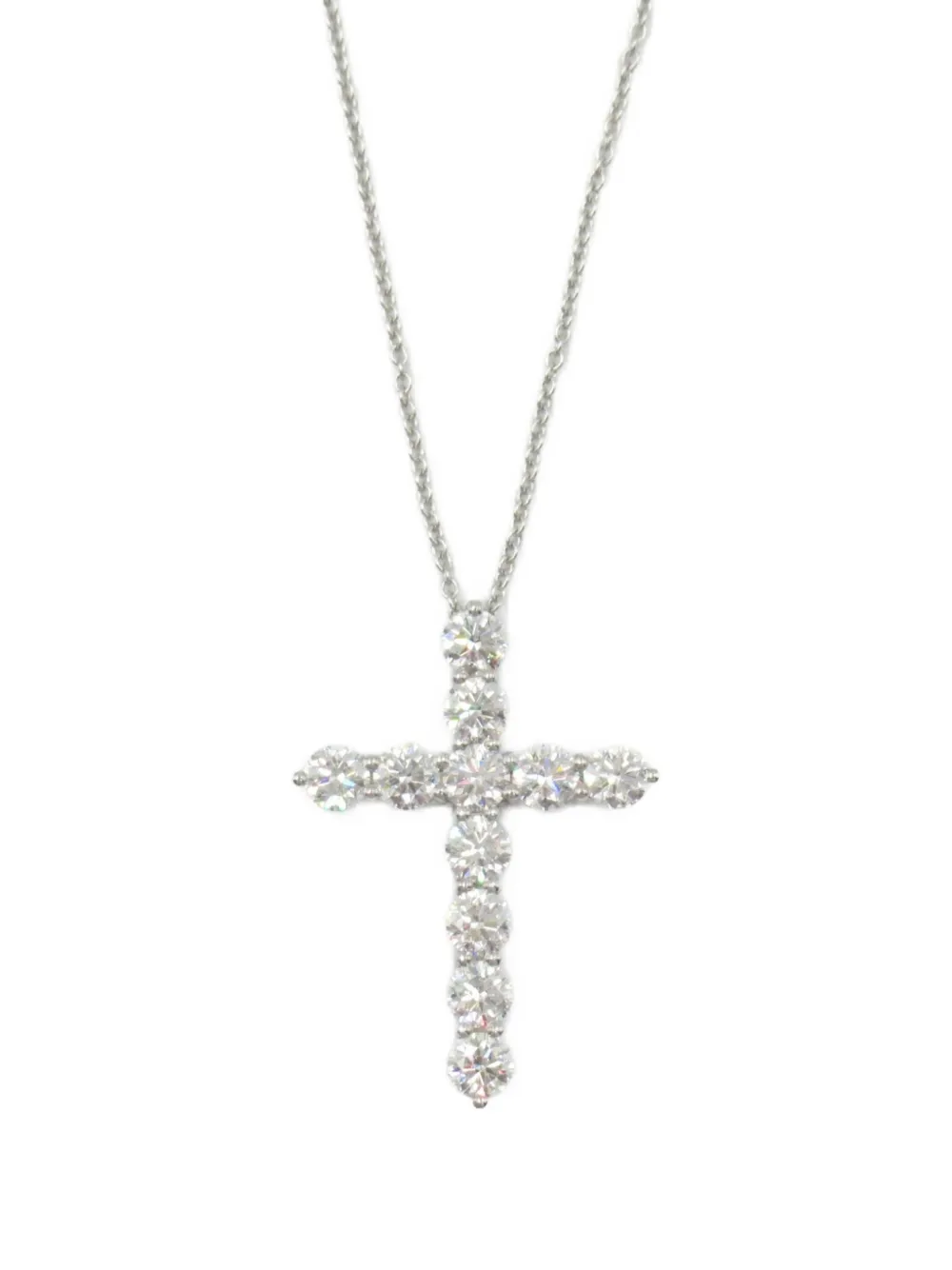Tiffany & Co. Pre-Owned collar Cross grande en platino con diamantes 2010 | plateado | Image 1