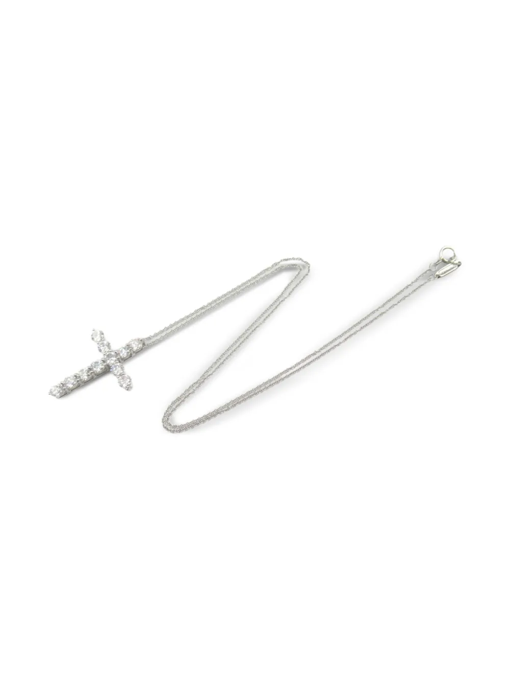 Tiffany & Co. Pre-Owned collar Cross grande en platino con diamantes 2010 | Image 2