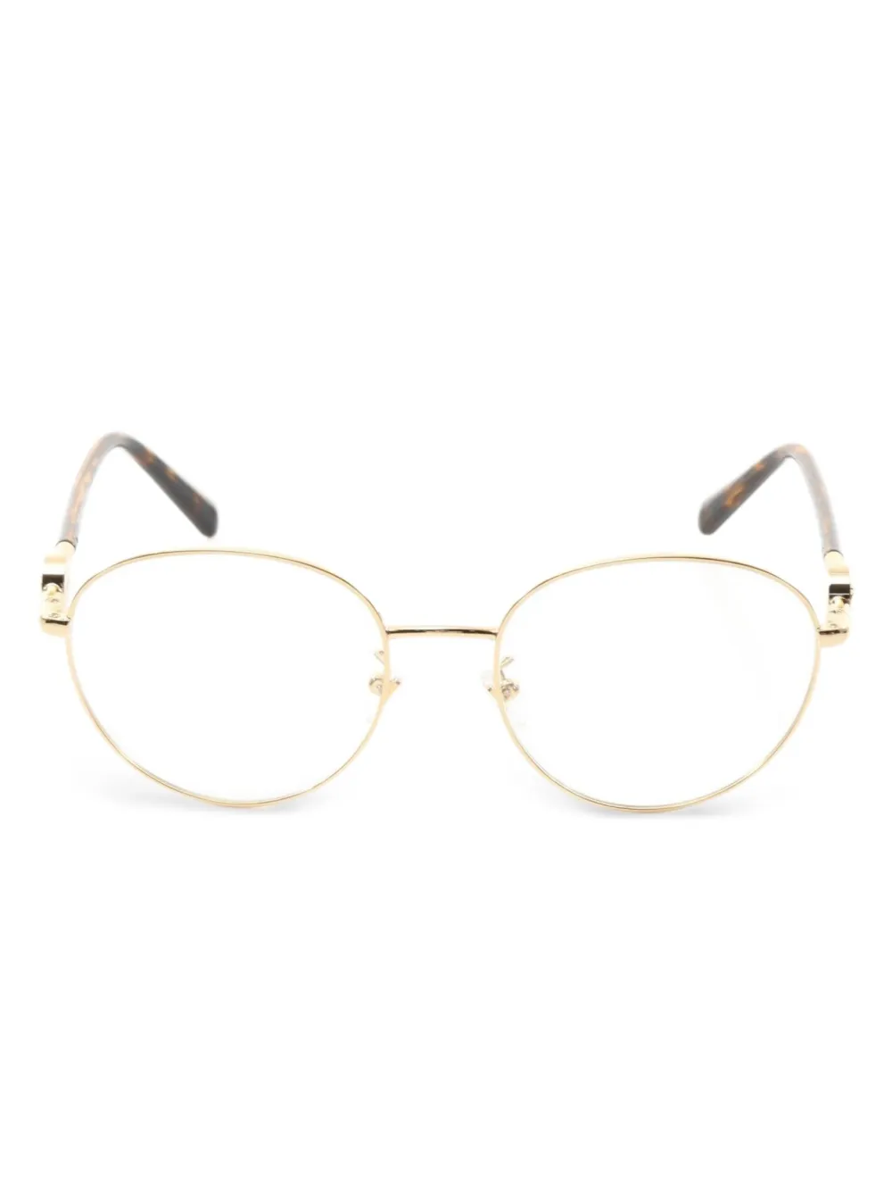 Versace Pre-Owned 2010s oval-frame glasses | Gold | Image 1