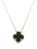 Van Cleef & Arpels 2010s 18K yellow gold Alhambra onyx necklace