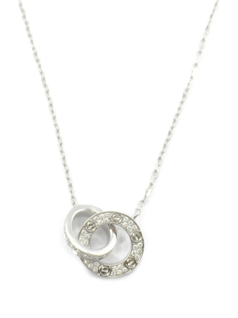 Cartier 2010s 18K white gold Love Circle diamonds necklace - シルバートーン Cartier 2010s 18K white gold Love Circle diamonds necklace - シルバートーン