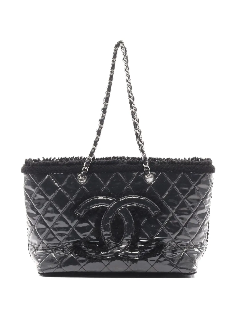 CHANEL Pre-Owned 2009-2010 Funny Tweed Chain ショルダーバッグ - ブラック CHANEL Pre-Owned 2009-2010 Funny Tweed Chain ショルダーバッグ - ブラック