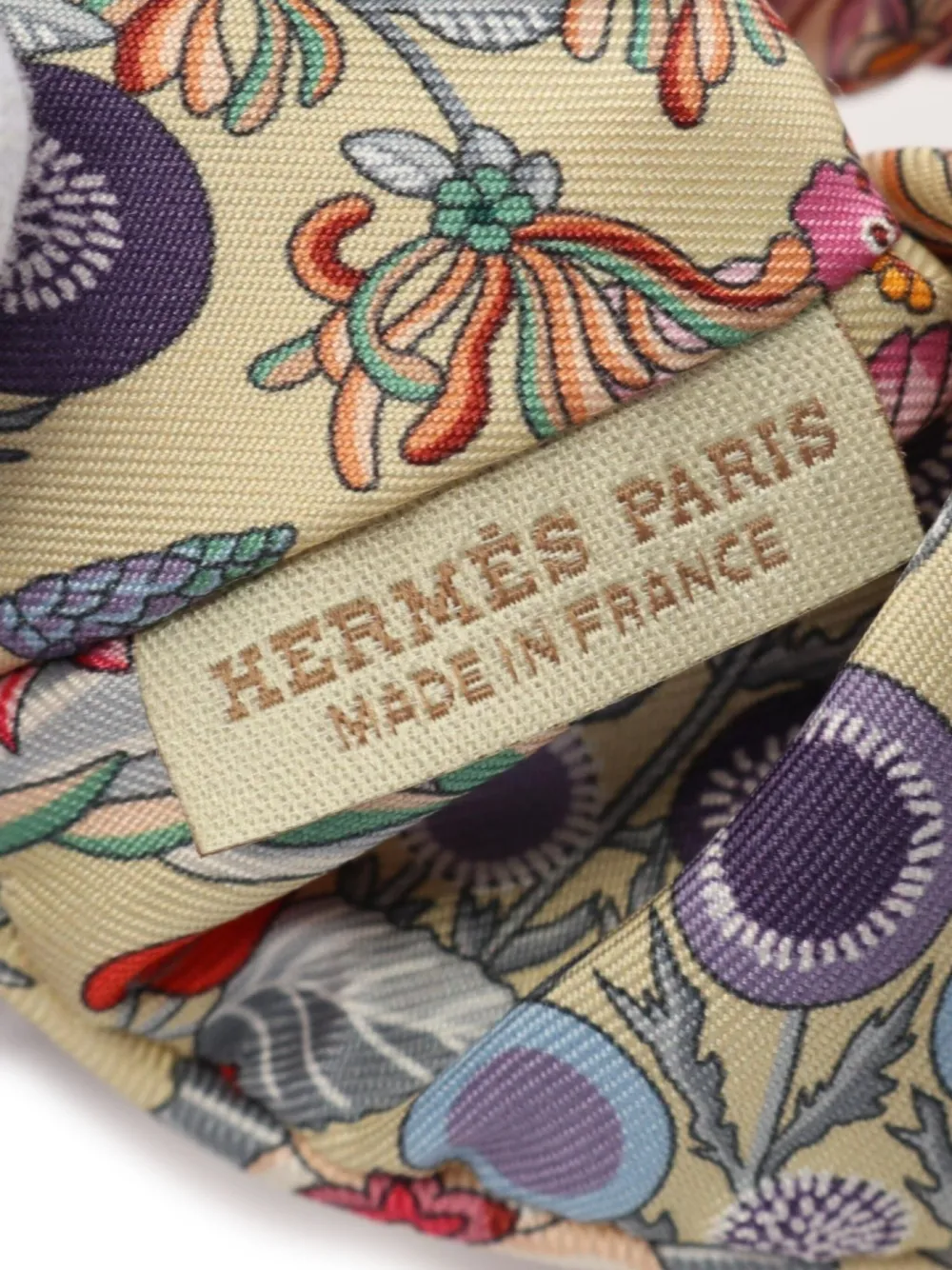 Pre-owned Hermes 2010s Harper Avalon Scrunchie In Neutral