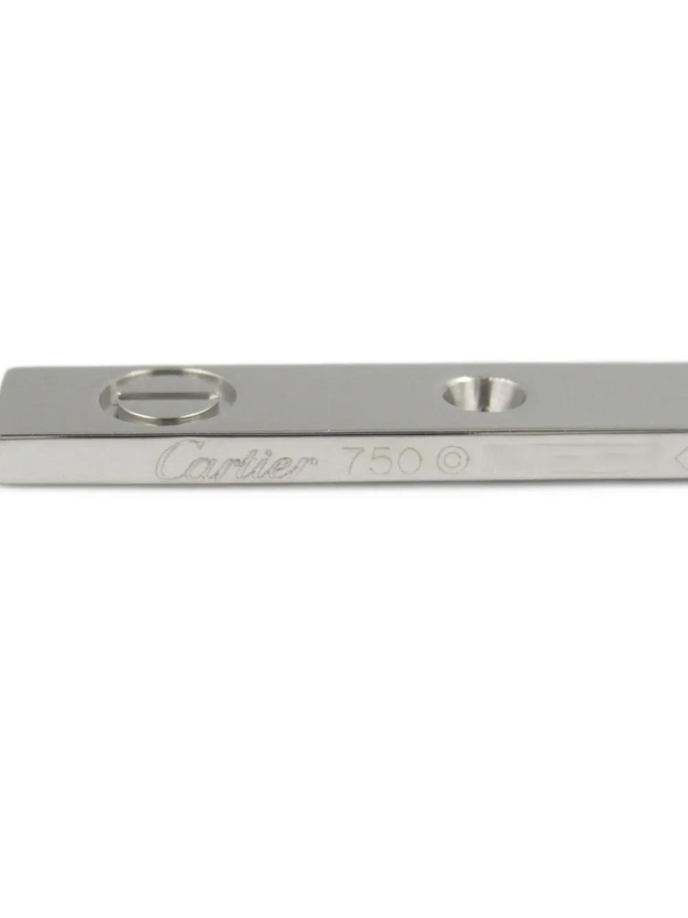 Pre-owned Cartier 10's 18kt White Gold Love Y Shape Diamond Necklace