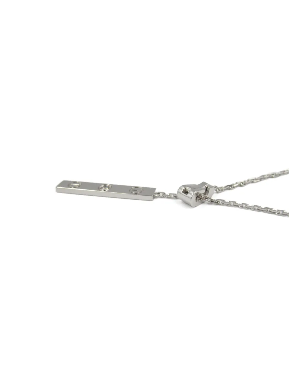 Pre-owned Cartier 10's 18kt White Gold Love Y Shape Diamond Necklace