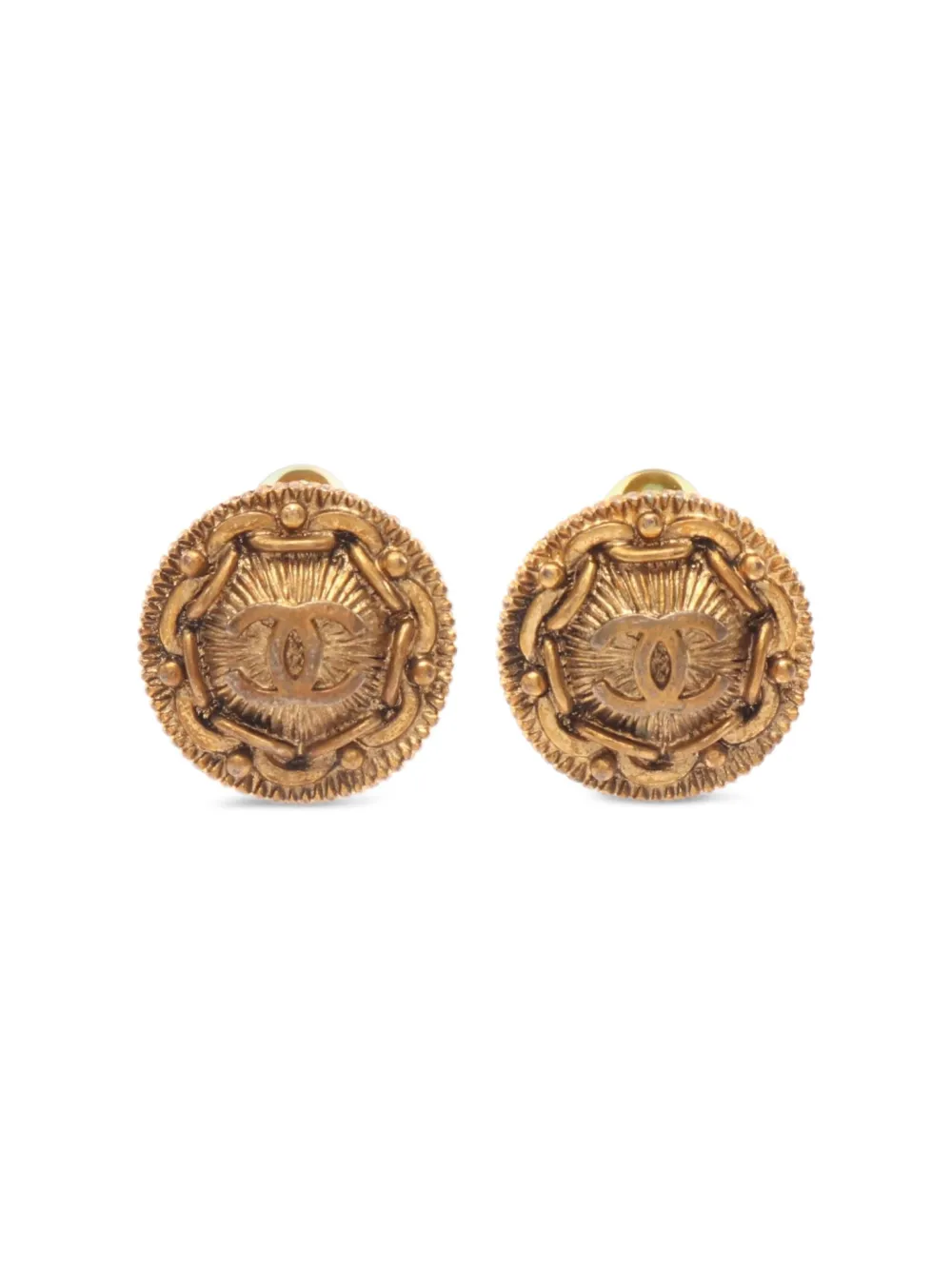CHANEL Pre-Owned 1986-1988 Coco Mark earrings - ゴールドトーン CHANEL Pre-Owned 1986-1988 Coco Mark earrings - ゴールドトーン