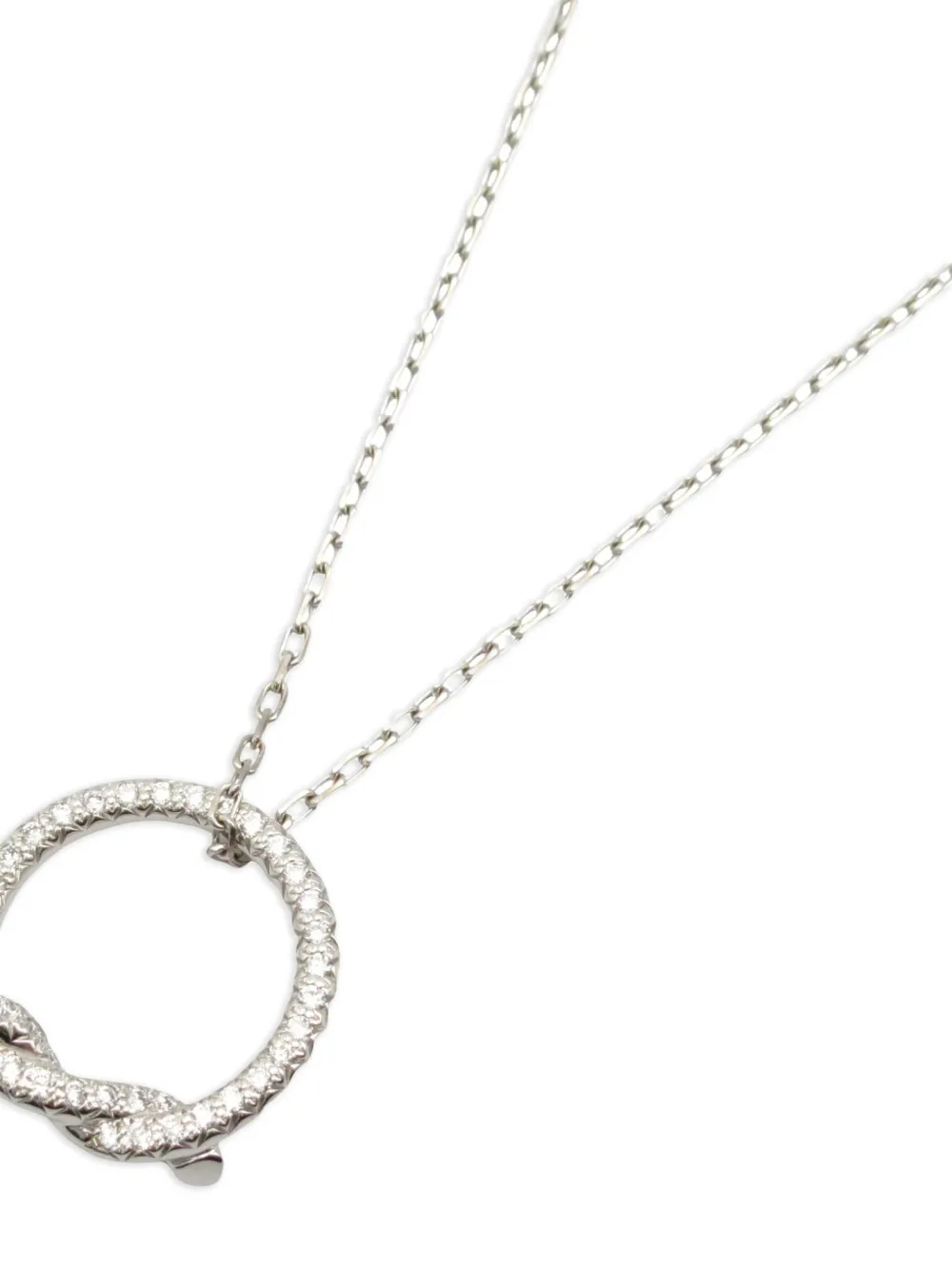 Pre-owned Cartier 10's 18kt White Gold Entrelacés Diamond Necklace