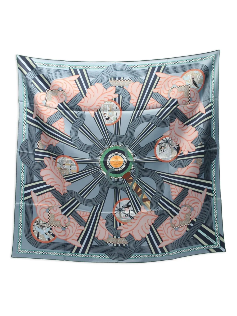 Pre-owned Hermes 2010s Carrés 90 A La Lumière Du Flambeau Silk Scarf
