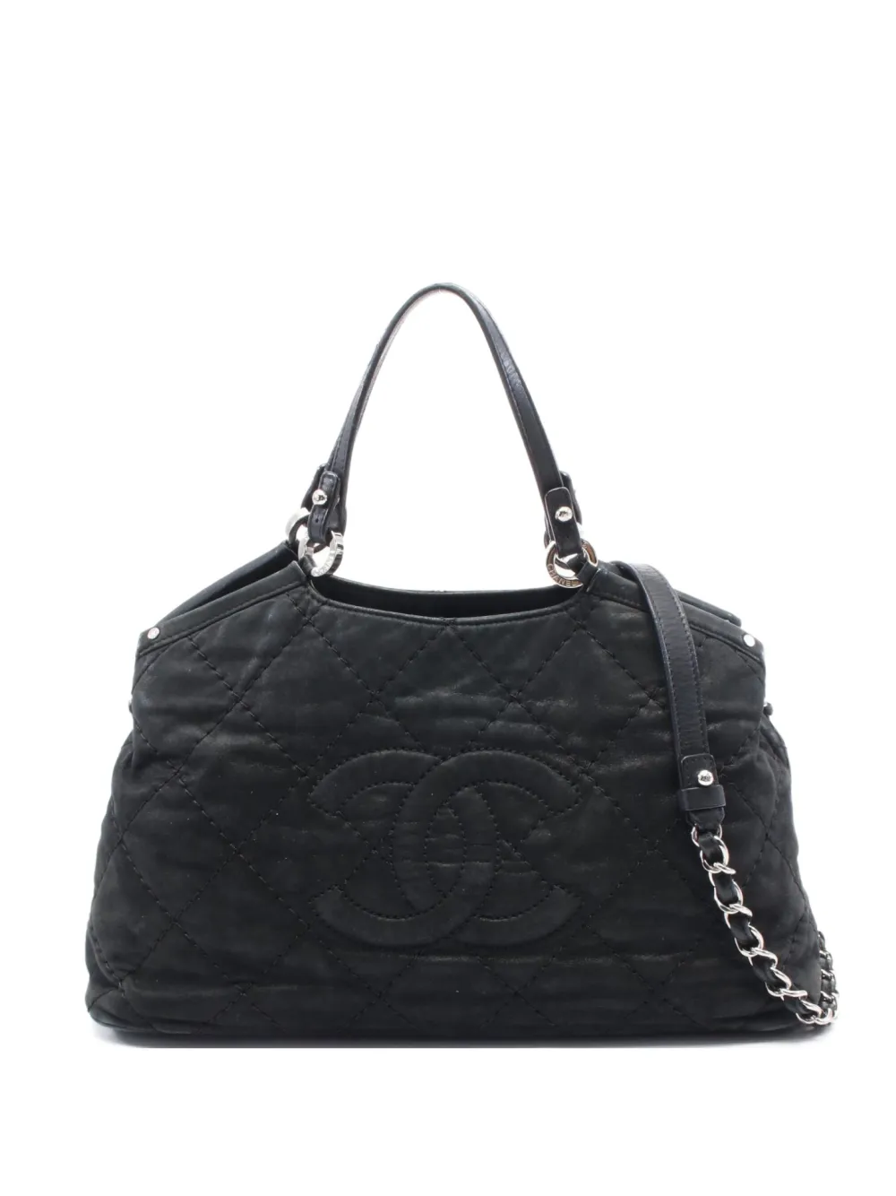 CHANEL Pre-Owned 2012-2013 quilted two-way shoulder bag - ブラック CHANEL Pre-Owned 2012-2013 quilted two-way shoulder bag - ブラック