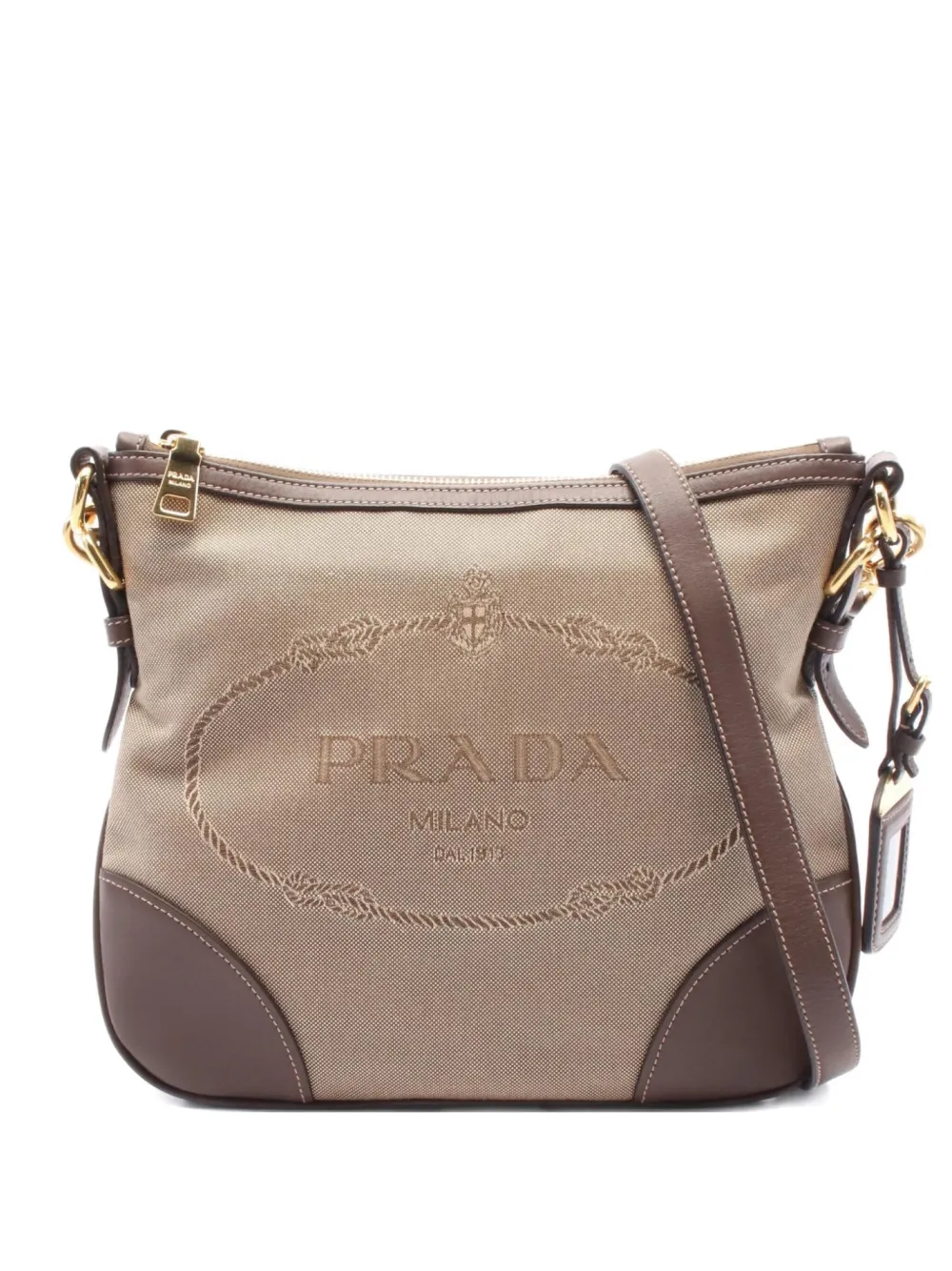 Prada Pre-Owned 2010s ロゴジャカード ショルダーバッグ - ニュートラル Prada Pre-Owned 2010s ロゴジャカード ショルダーバッグ - ニュートラル