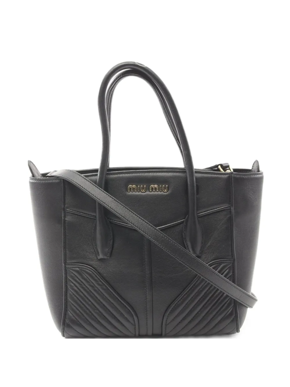 Miu Miu Pre-Owned 2000s leather tote bag | Black | Image 1