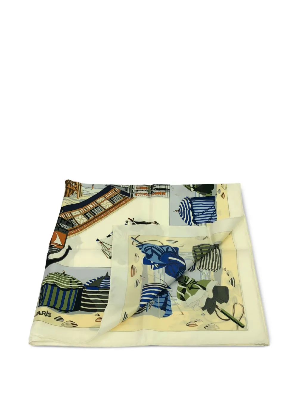 Hermès Pre-Owned 2000s beach-print silk scarf | Men | Image 2